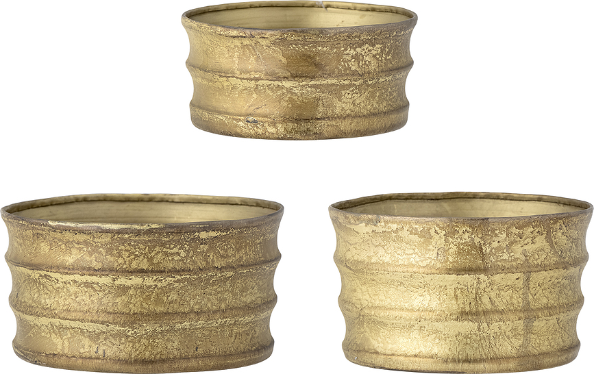 Lucilla Cache-pots, dorés, Lot de 3