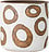 Maceta Decorativa Avo, 12 cm, blanca, con diseño de círculos
