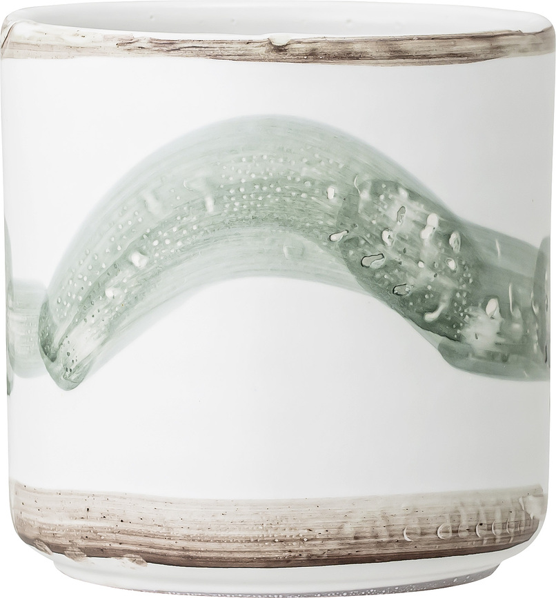 Macetero Bloomingville, 12 cm, blanco y verde