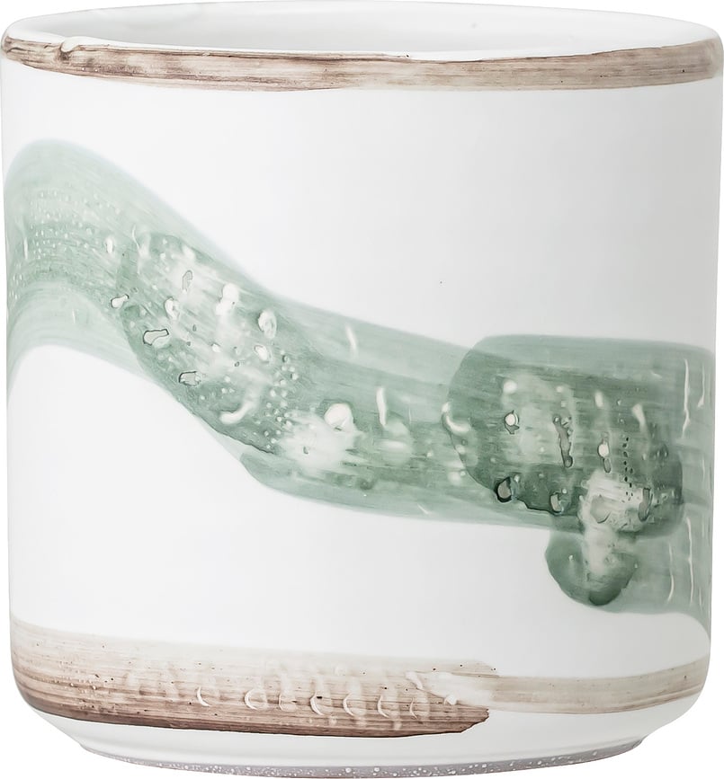 Macetero Bloomingville, 12 cm, blanco y verde