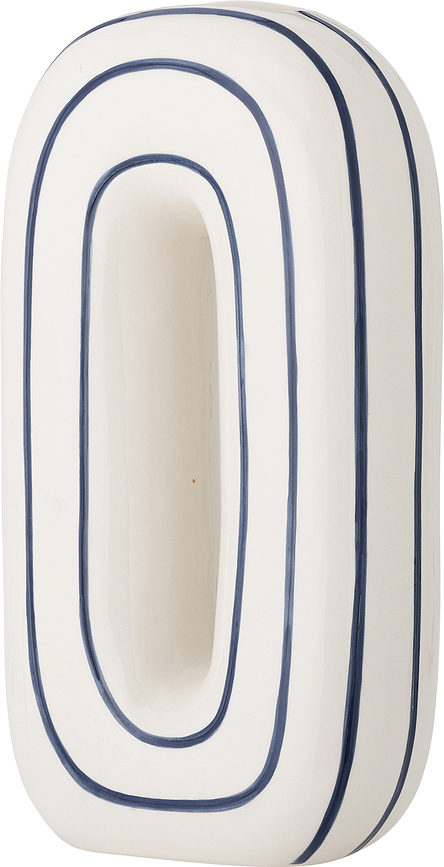 Mae Vase décoratif, 32 cm, crème et bleu
