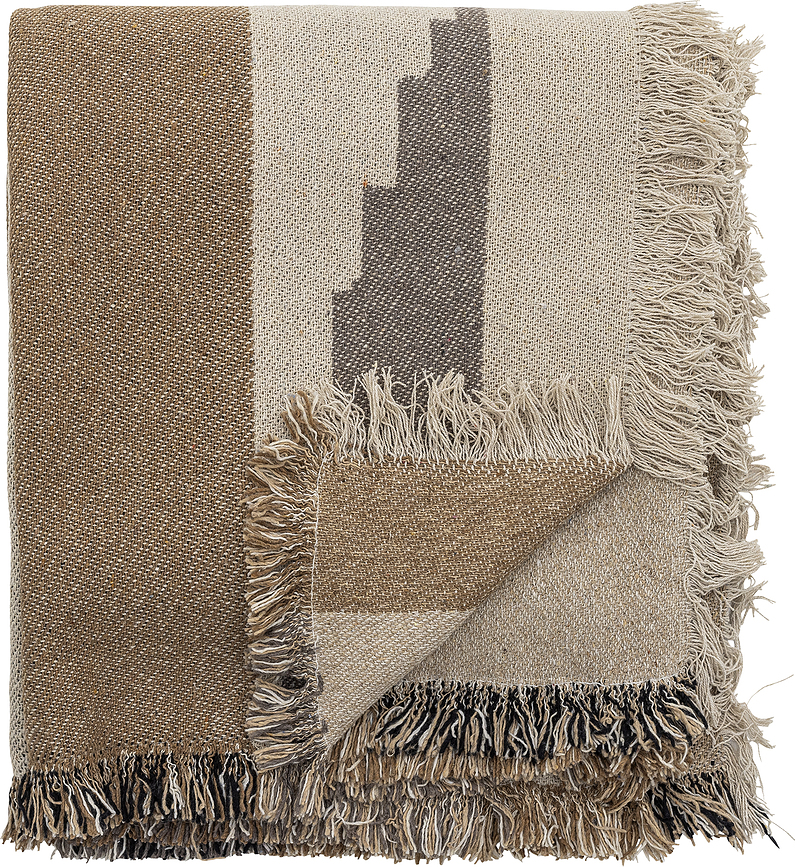 Maji Plaid 160 x 130 cm, marron, en matière recyclée