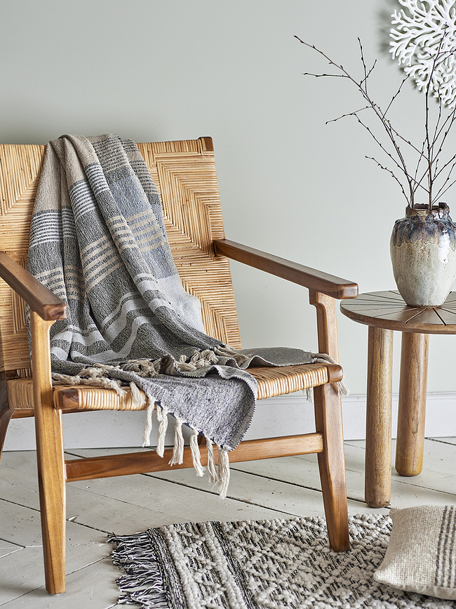 Manta con flecos Ferrara, 130 x 160 cm