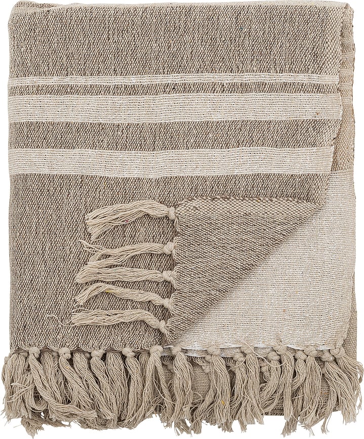 Manta con flecos Lugo, 130 x 160 cm, beige