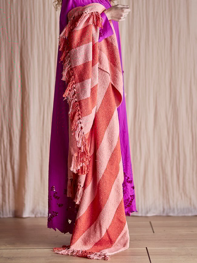 Manta Frello, 160 x 130 cm, roja y rosa