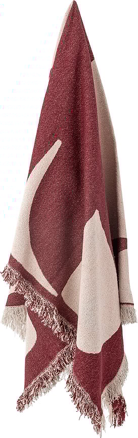 Manta Olica, 160 x 130 cm, rojo y rosa