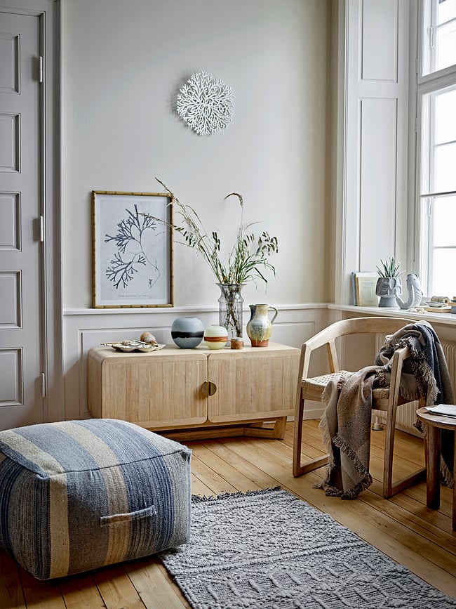 Manta reciclada Maji, 160 x 130 cm, azul