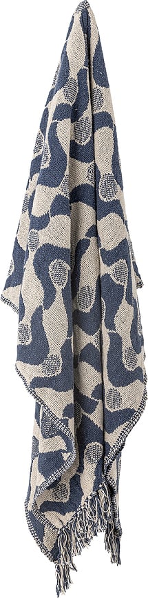 Manta Santena, 160 x 130 cm, beige y azul