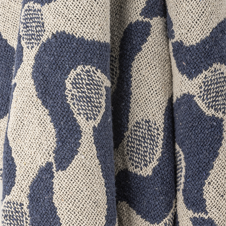 Manta Santena, 160 x 130 cm, beige y azul