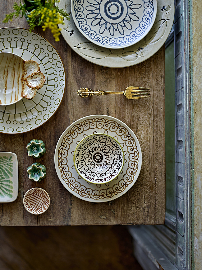 Maple Assiette 20 cm, beige et bleue