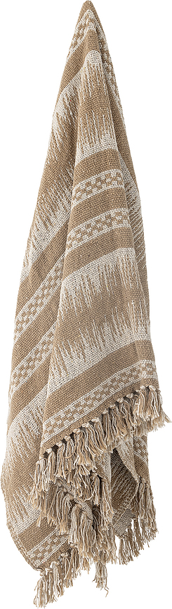 Marmi Plaid à franges, 130 x 160 cm, marron clair