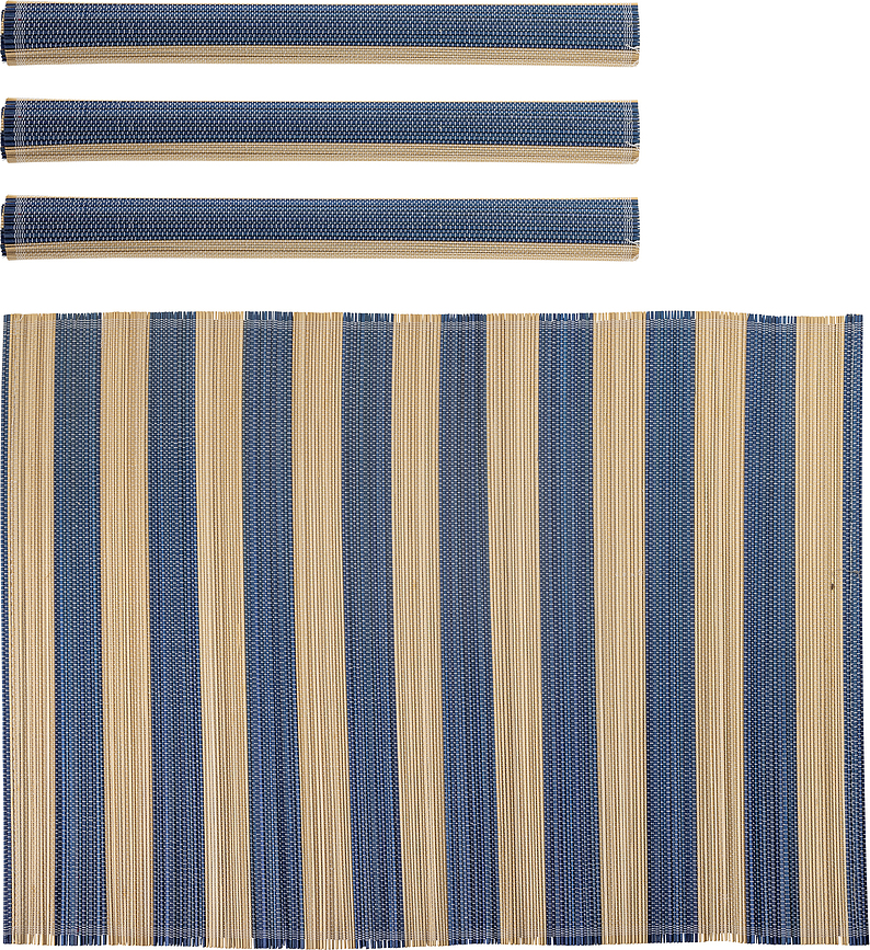 Marola Sets De Table 35 x 45 cm, beige et bleu, Lot de 4