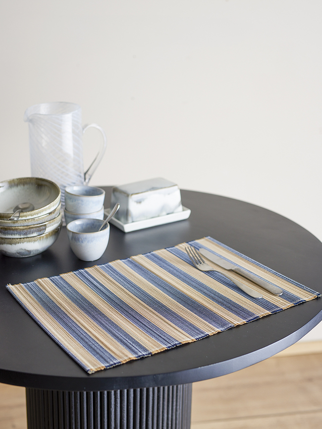 Marola Sets De Table 35 x 45 cm, beige et bleu, Lot de 4