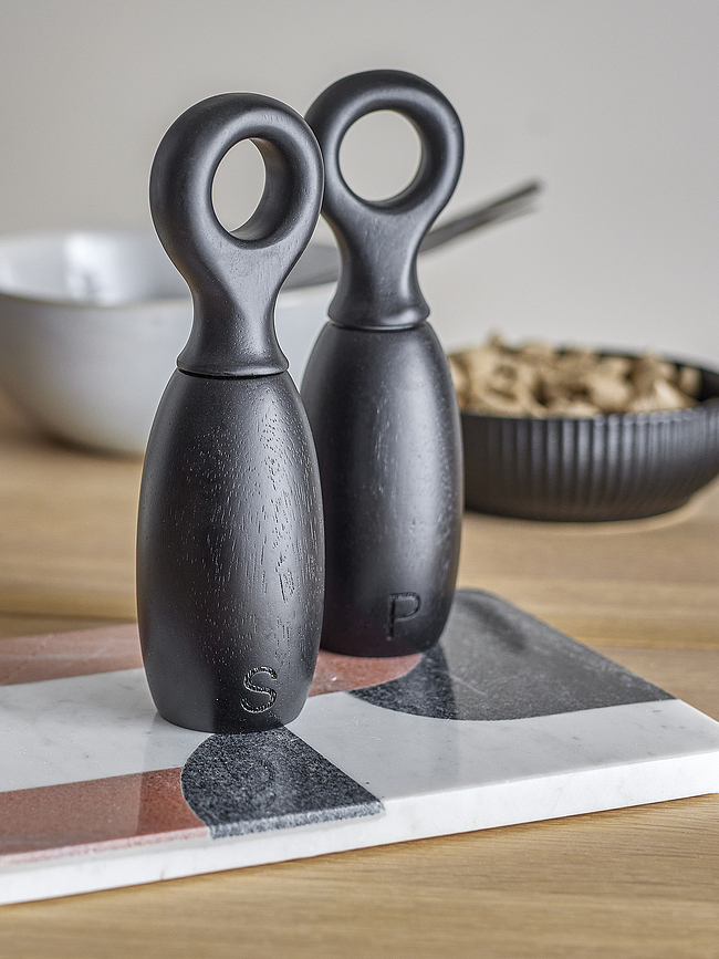 Martim Mlinčki za sol in poper, črni, iz kavčukovca, 2 kosa