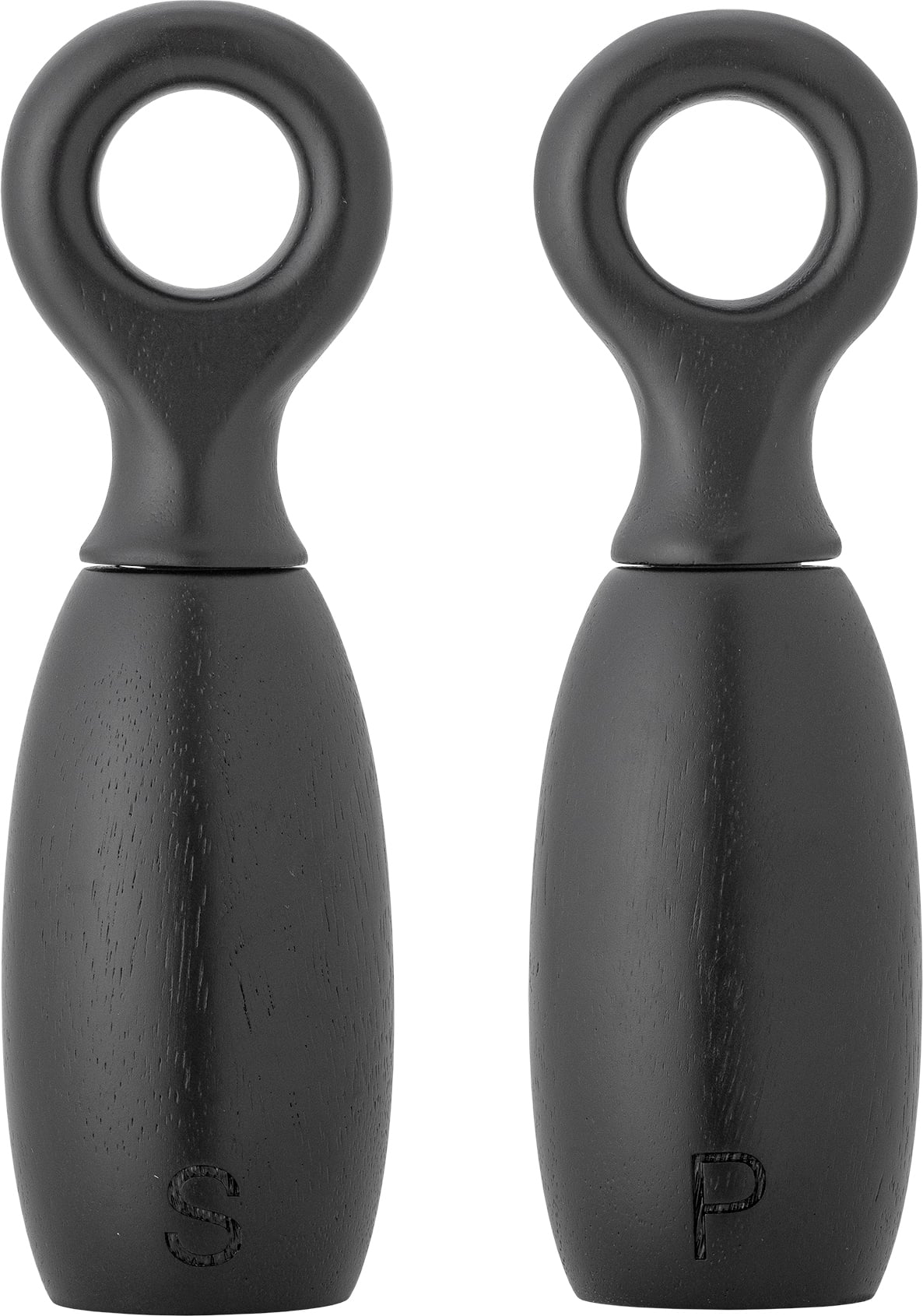 Martim Salz- und Pfeffermühlen schwarz aus Kautschukholz 2 St.