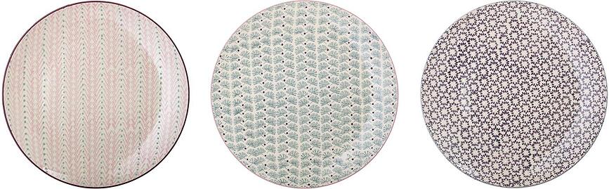 Maya Assiettes en grès, Lot de 3