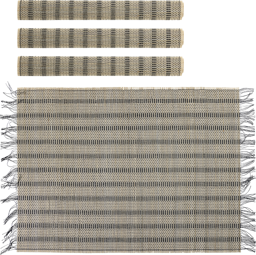 Mendo Sets de Table, 45 x 45 cm, en bambou, Lot de 4