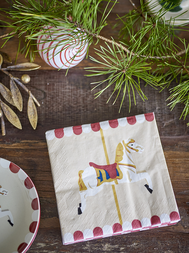 Merry Go Round Serviettes en Papier, 33 cm, Lot de 20