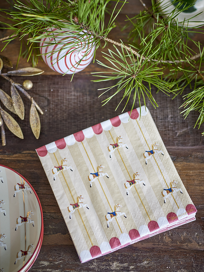 Merry Go Round Serviettes en Papier, 33 cm, Lot de 20