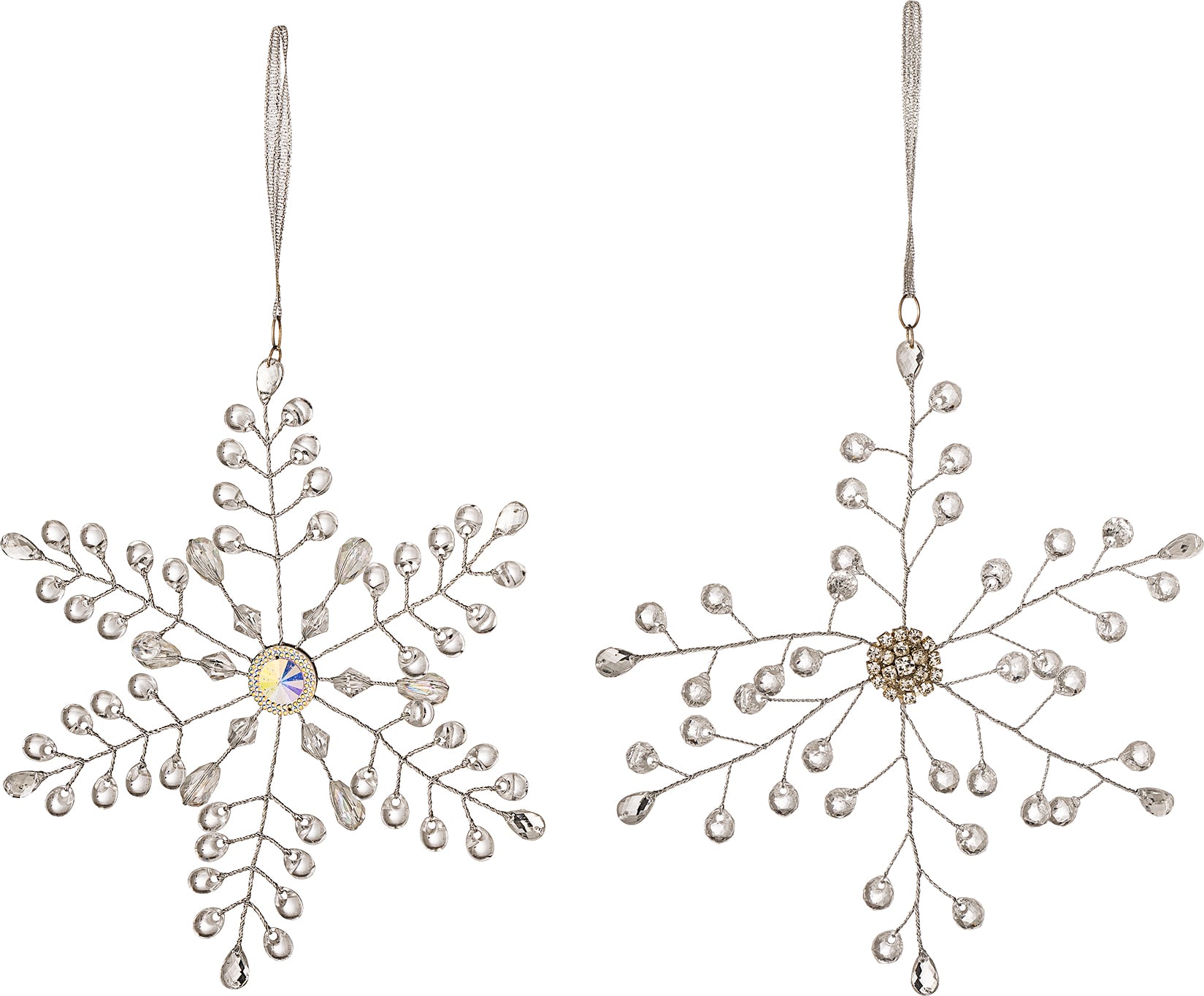 Miku Christbaumschmuck Schneeflocke 17 cm, transparent, 2 St.