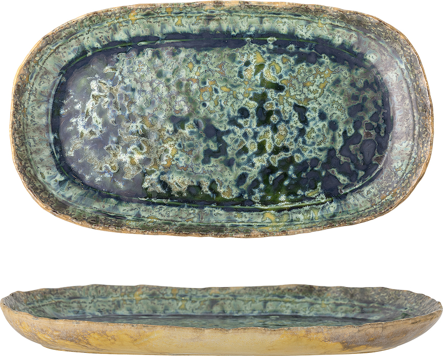 Milani Πιατέλα οβάλ, 21 x 37 cm, πράσινη