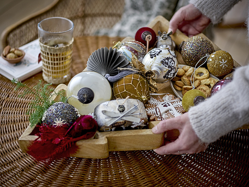 Milay Ornements de Noël à franges, 9,5 x 17 cm, Lot de 4