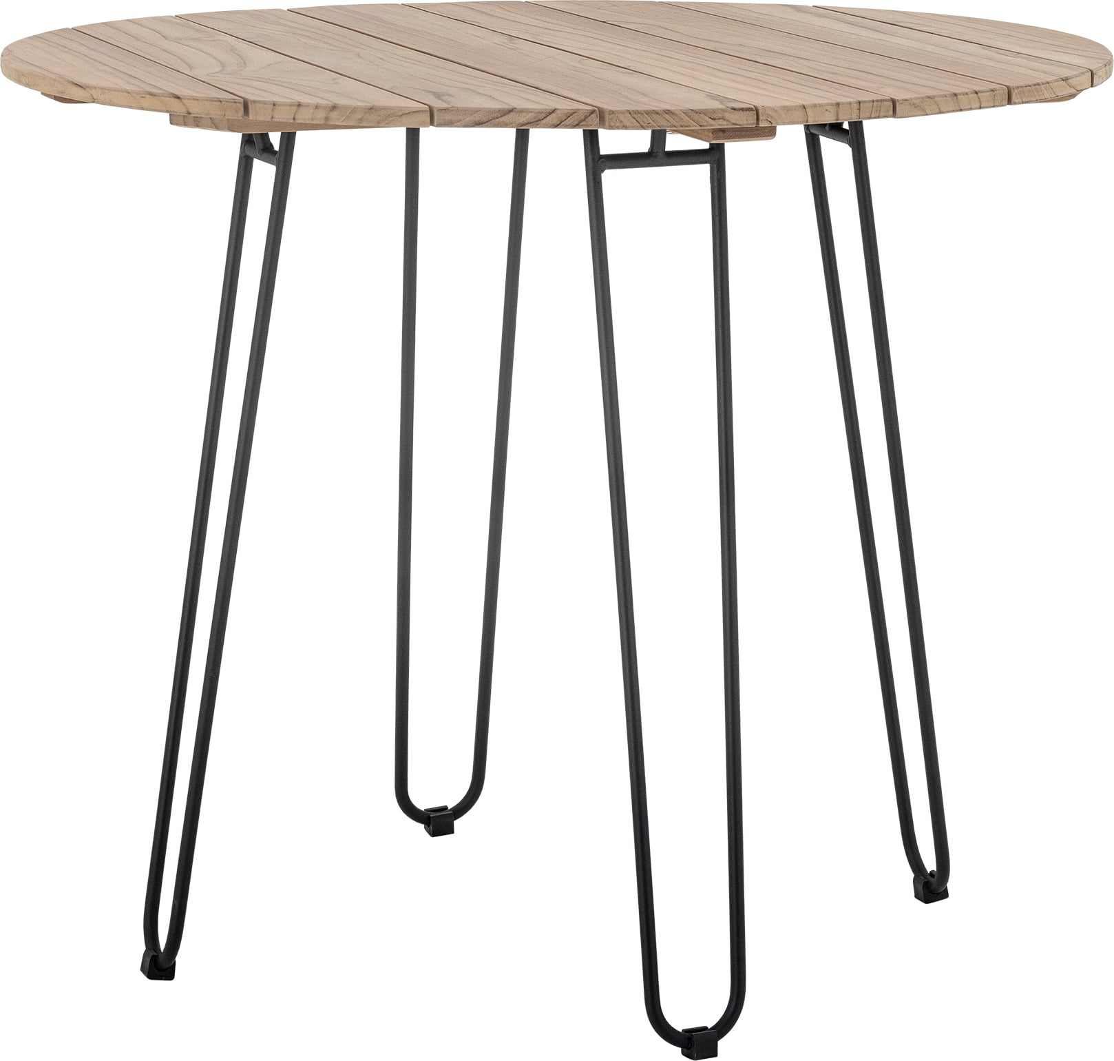 Molito Gartentisch 90 cm Holzarbeitsplatte und schwarze Beine