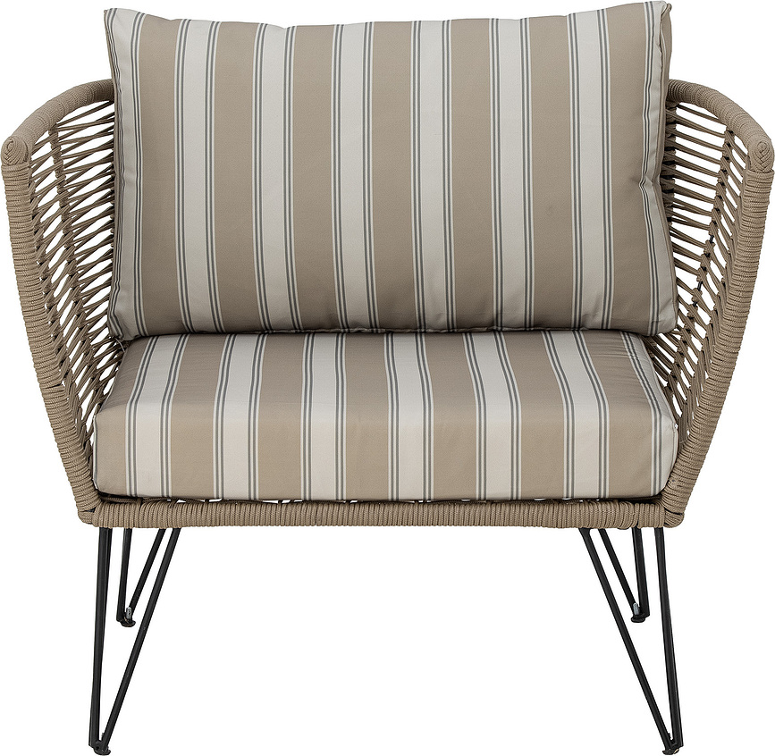 Mundo Housses de Coussin pour fauteuil, à rayures, noires, Lot de 2