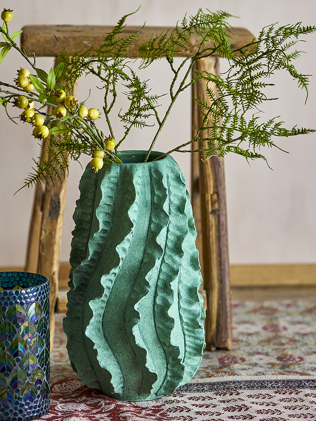 Natika Okrasna vaza, 37 cm, zelena