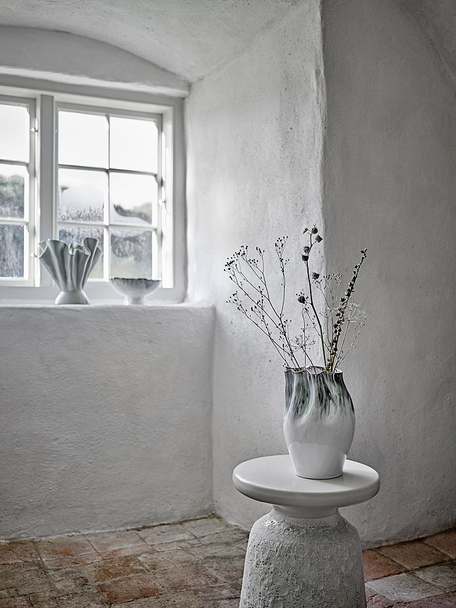 Nisha Vase 30 cm, vert et blanc