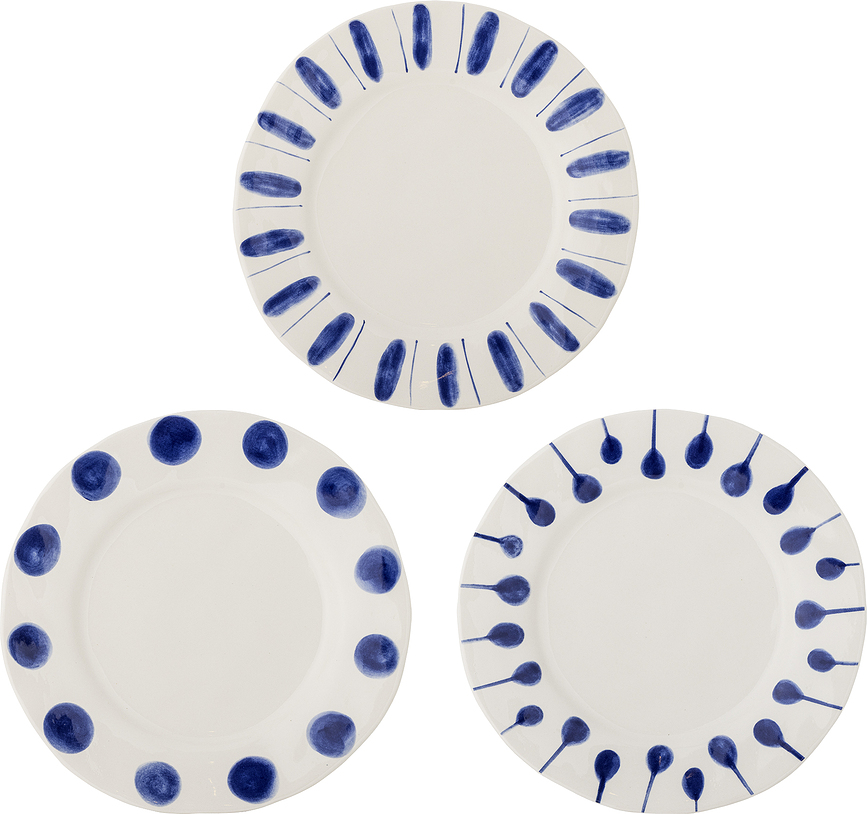 Obedové taniere Linora 28 cm, modré, 3 ks