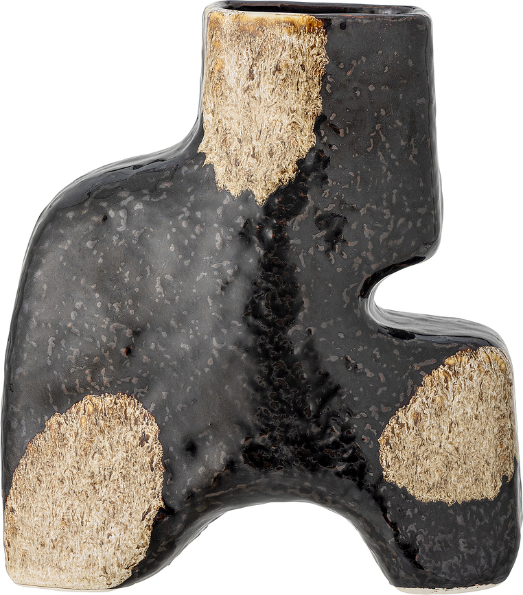 Ollia Vase décoratif, 20 cm, noir et beige