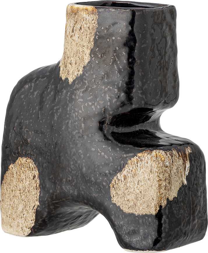 Ollia Vase décoratif, 20 cm, noir et beige