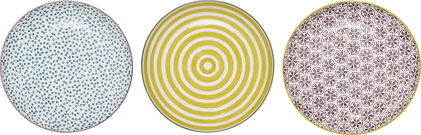 Patrizia Assiettes à Dessert, Lot de 3