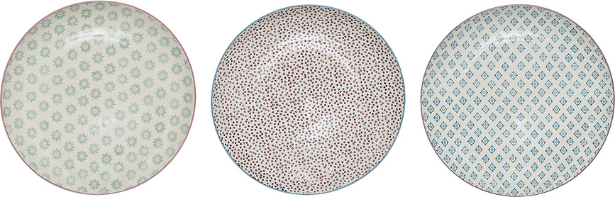 Patrizia Assiettes en grès, Lot de 3