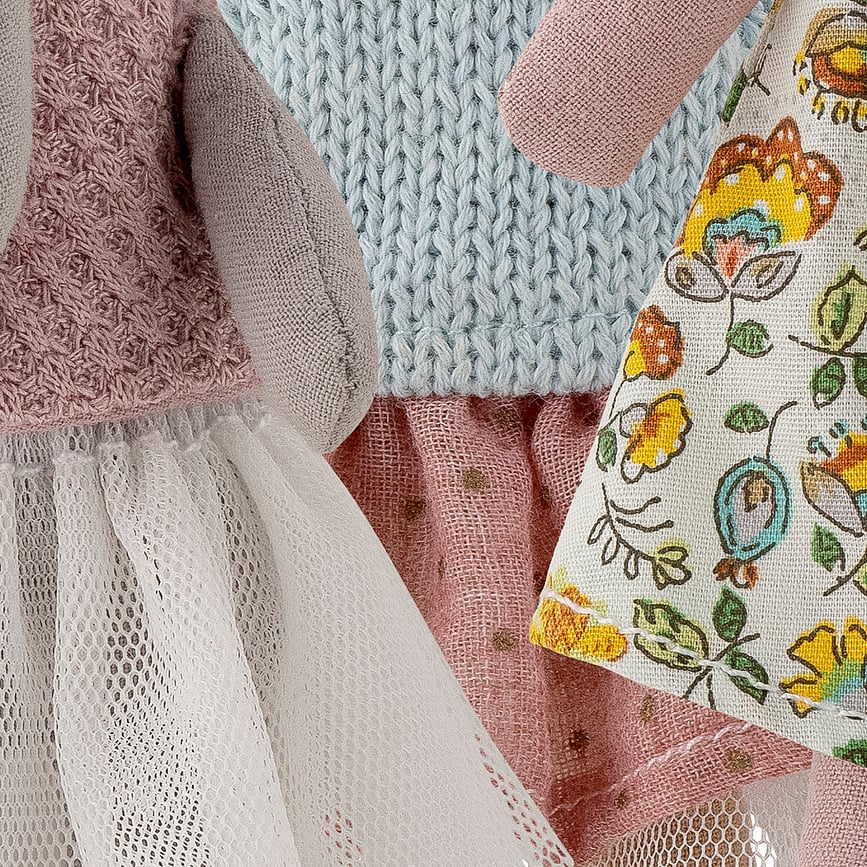 Peluches Animal Friends, oveja, conejo y rana, Set de 3 unidades