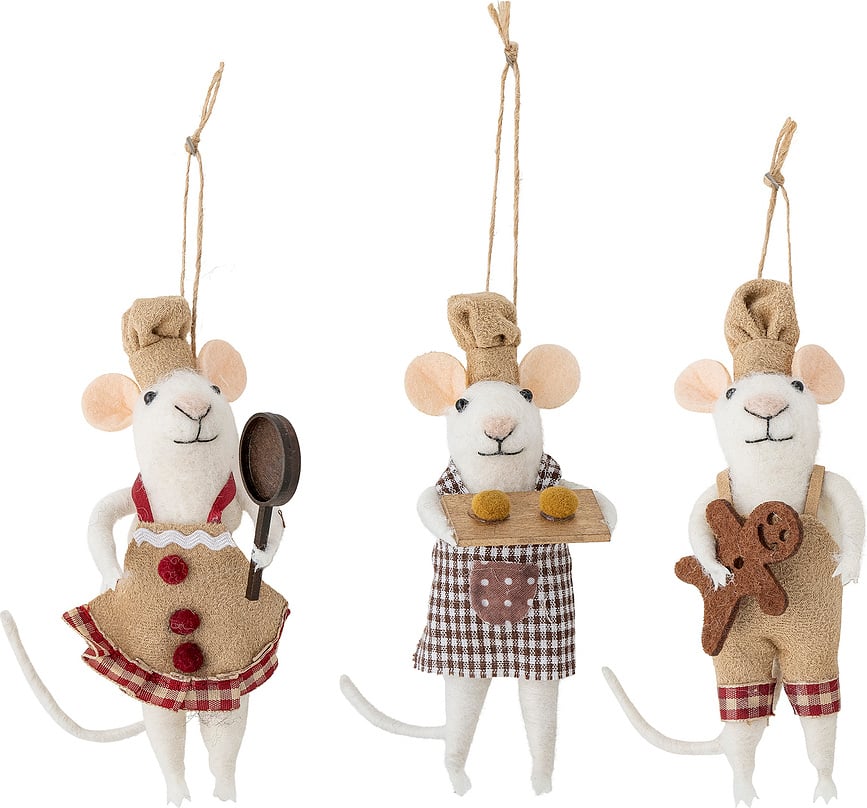 Peo Božićni Ukrasi miševi kuhari 3 kom.