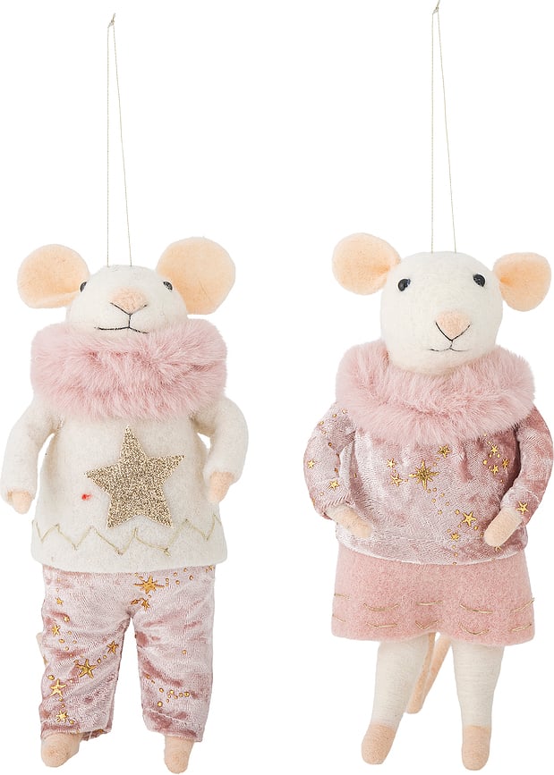 Peo Božićni Ukrasi oblik miševa XL ružičasti