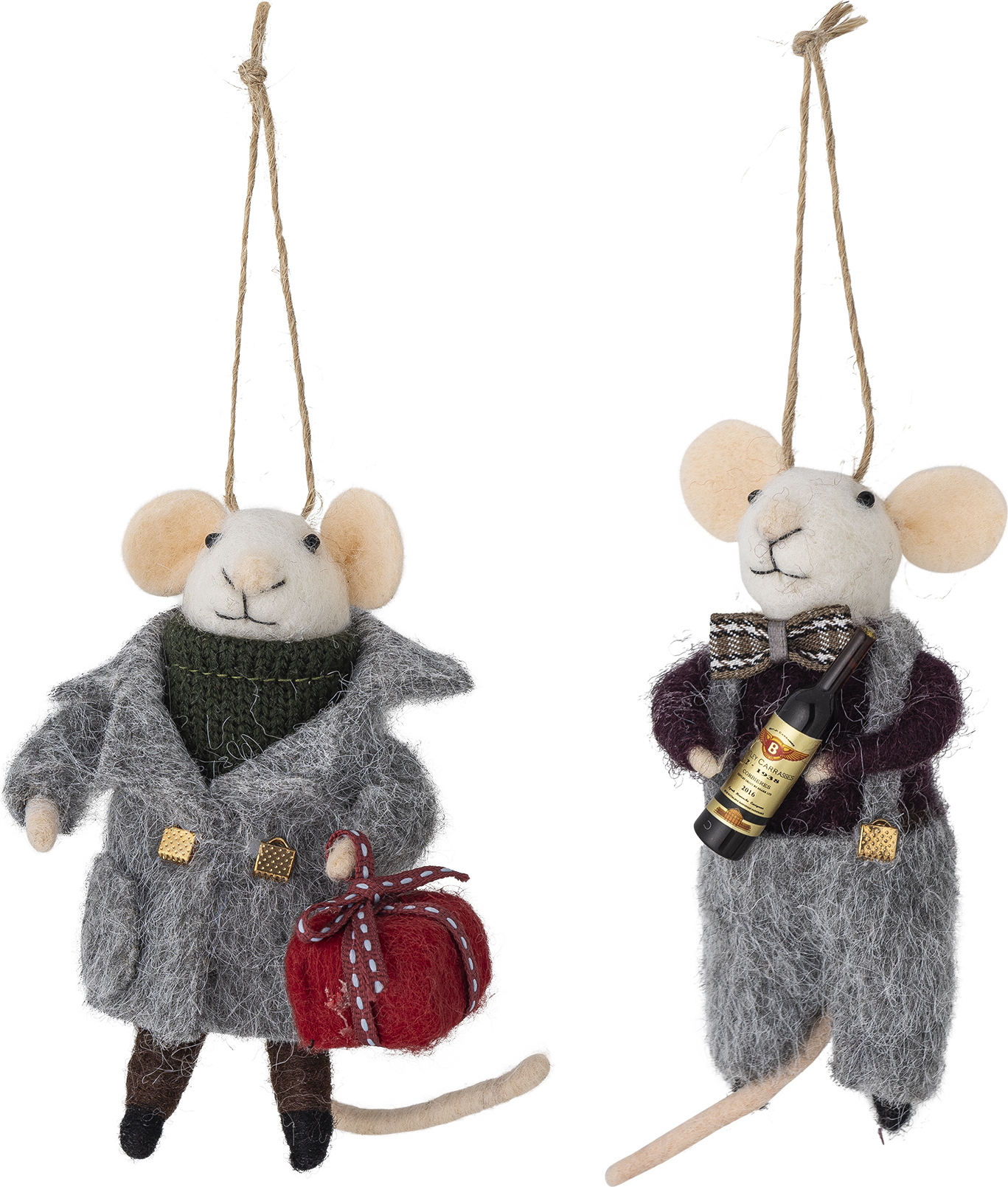 Peo Christbaumschmuck Mäuschen grau, 2 St.