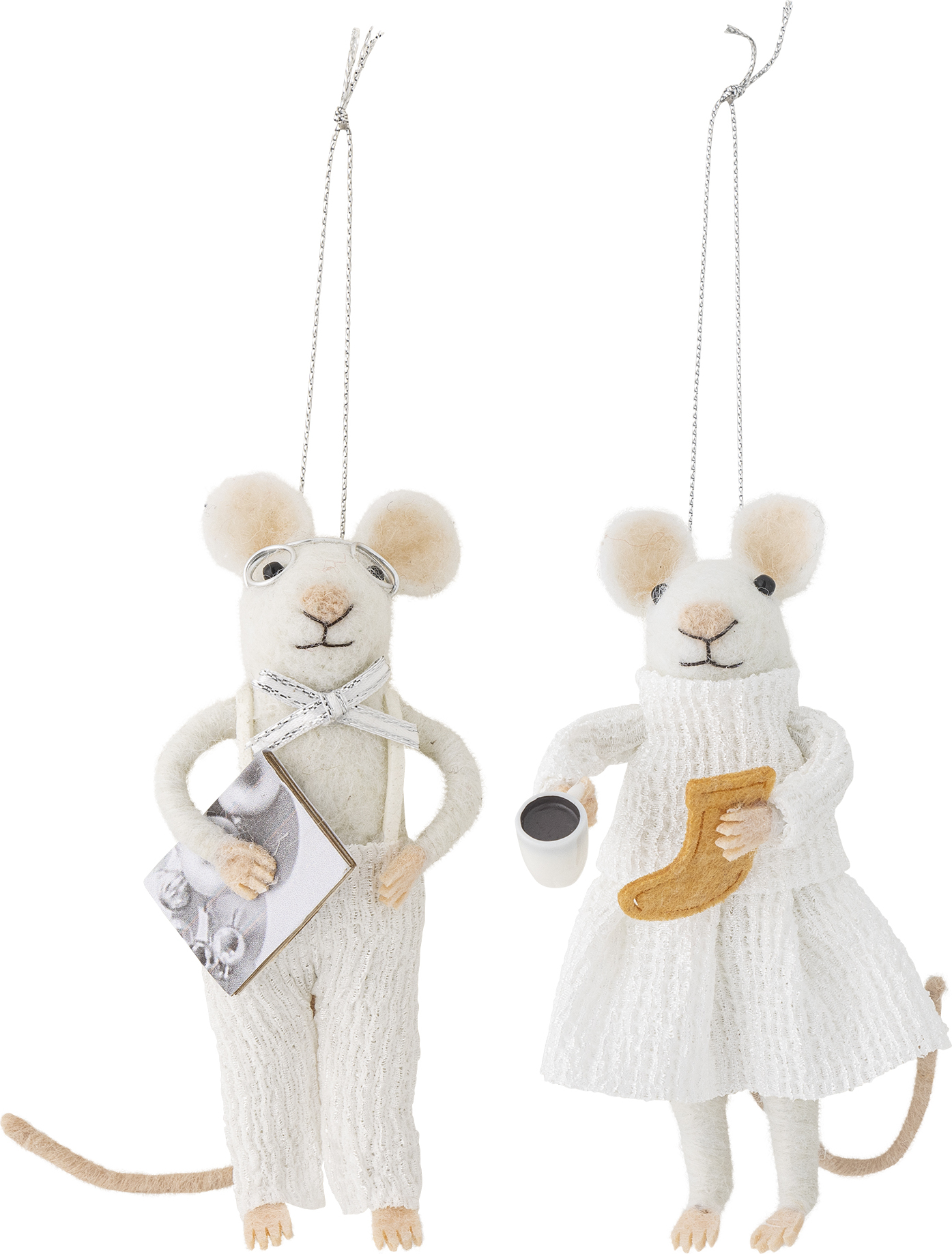 Peo Christbaumschmuck Mäuschen weiß 2 St.