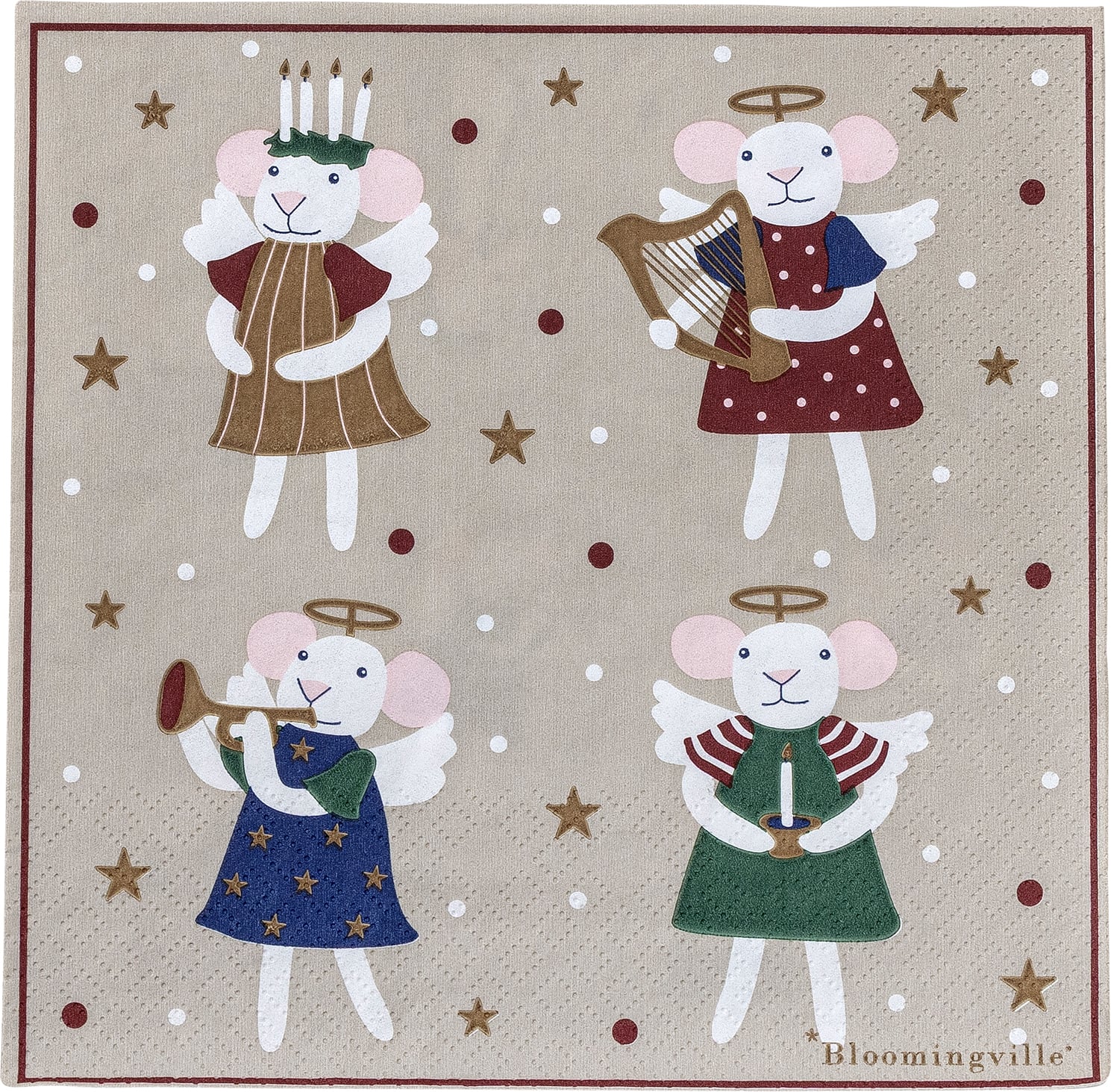 Peo Papierservietten 33 x 33 cm, mehrfarbig, 20 St.