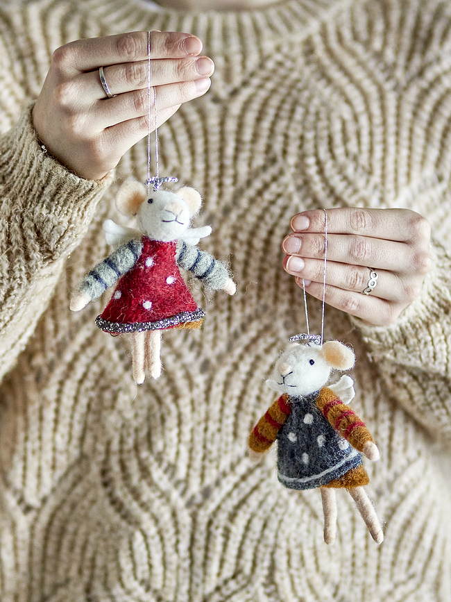 Peo Suspensions de Noël, motifs souris et anges, Lot de 2