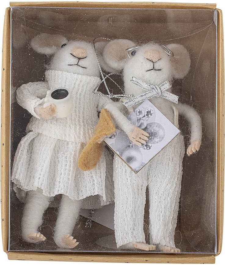 Peo Suspensions de Noël, motifs souris et anges, Lot de 2