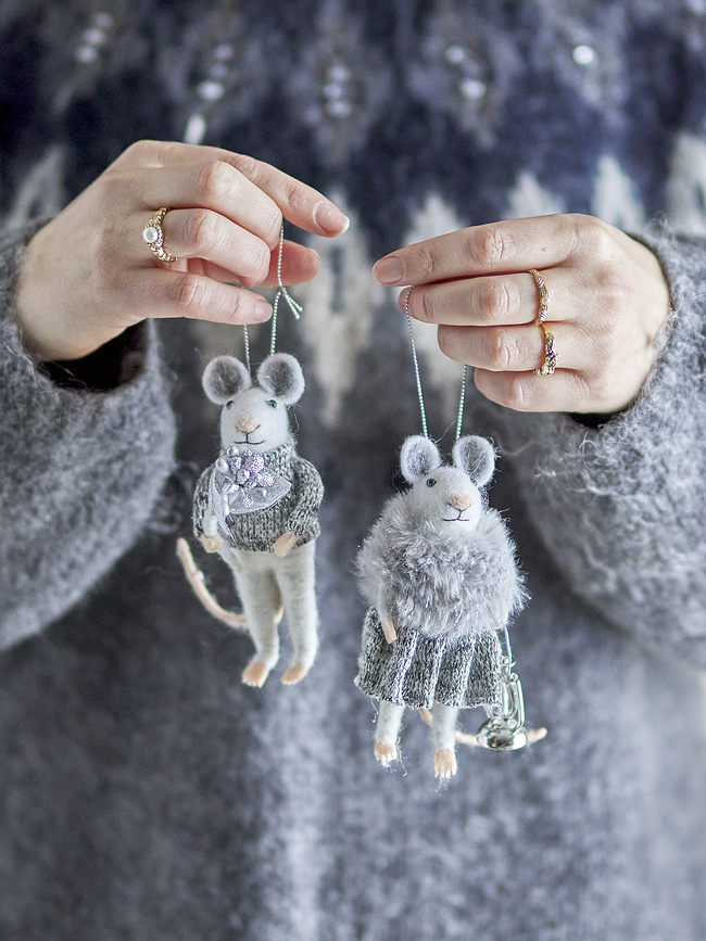 Peo Suspensions de Noël, motifs souris et anges, Lot de 2