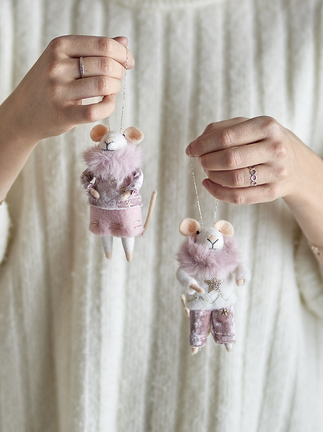 Peo Suspensions de Noël, motifs souris et anges, Lot de 2