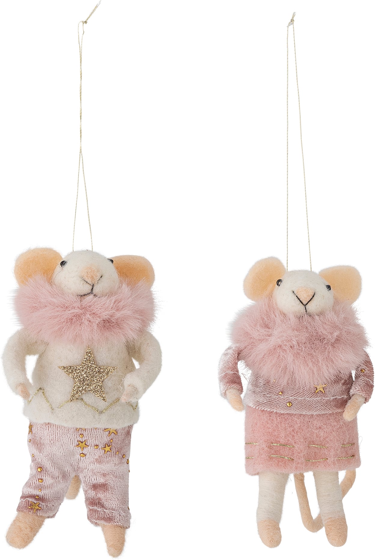 Peo Weihnachtsbaumschmuck Mäuse, rosa, 2 St.
