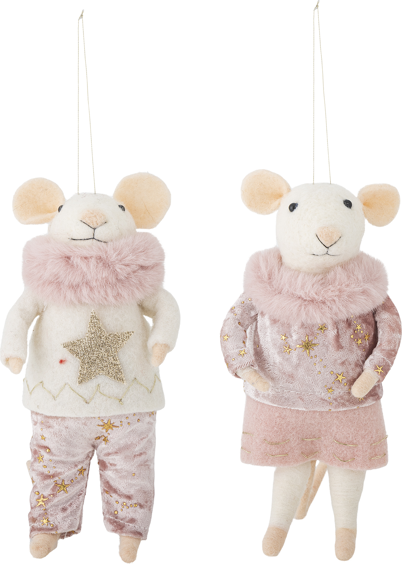 Peo XL Weihnachtsbaumschmuck Mäuse, rosa