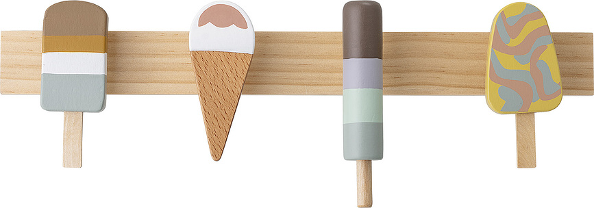 Perchero de pared Zyon, con diseño de helados
