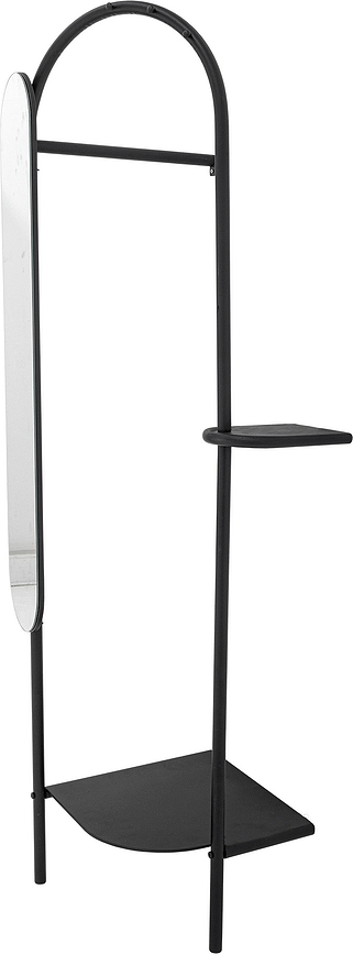 Perchero de Pie con Espejo Belen, 185 cm, negro
