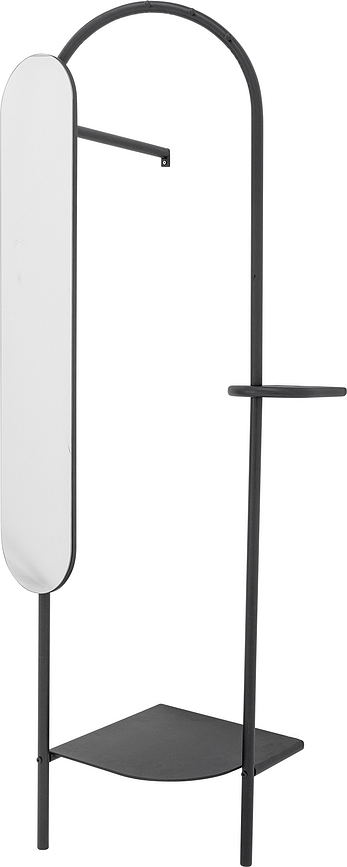 Perchero de Pie con Espejo Belen, 185 cm, negro